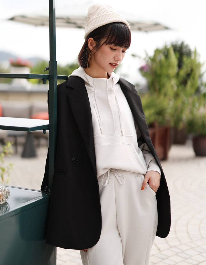 Long Sleeve Half Zip Hoodie Tops Her own words SPORTS