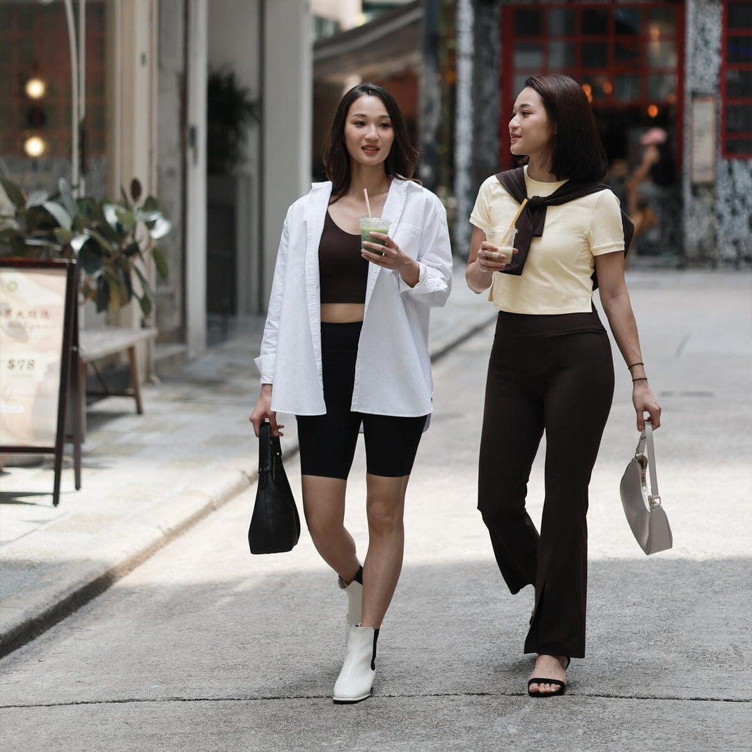 HOW- EFFORTLESS Mid-Waist Kick Flare Full length Sports leggings Leggings Her own words SPORTS