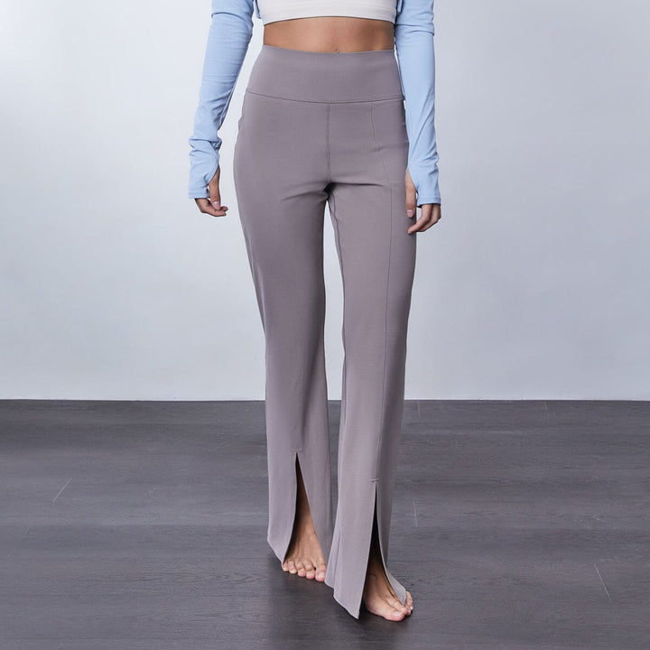 HOW- Effortless Mid-Waist Kick Flare Full length Sports leggings Leggings Her own words SPORTS Driftwood S