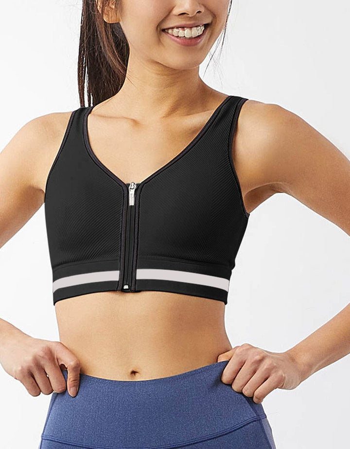 REextraSkin™ Medium Impact Knit Zip Front Sports Bra Sports Bra Her own words SPORTS