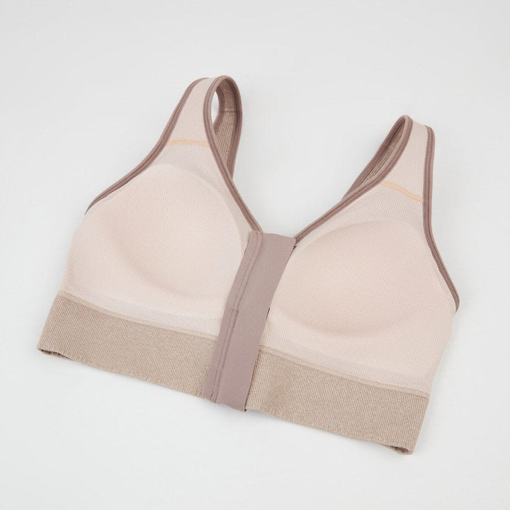 Sustainable Seamless Knit REherbafoam™ & REextraSkin™ Medium Impact Zip Front Sports Bra Sports Bra Her own words SPORTS