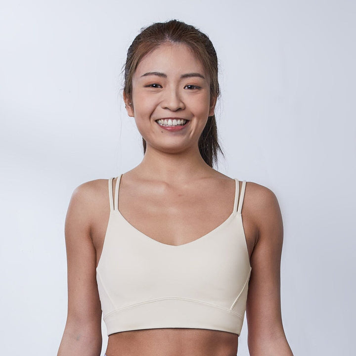 HOW- EFFORTLESS REextraSkin??? UV Protection Medium Impact Yoga Sports Bra Sports Bra Her own words SPORTS Whitecap Gray XS
