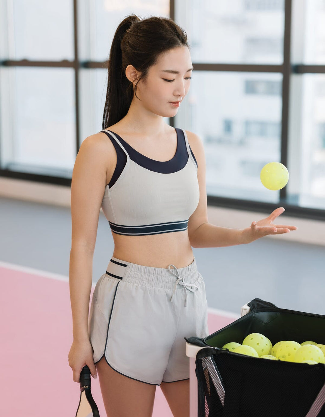 WOVEN Contrast Color Waistband Mid Waist Shorts Shorts Her own words SPORTS 
