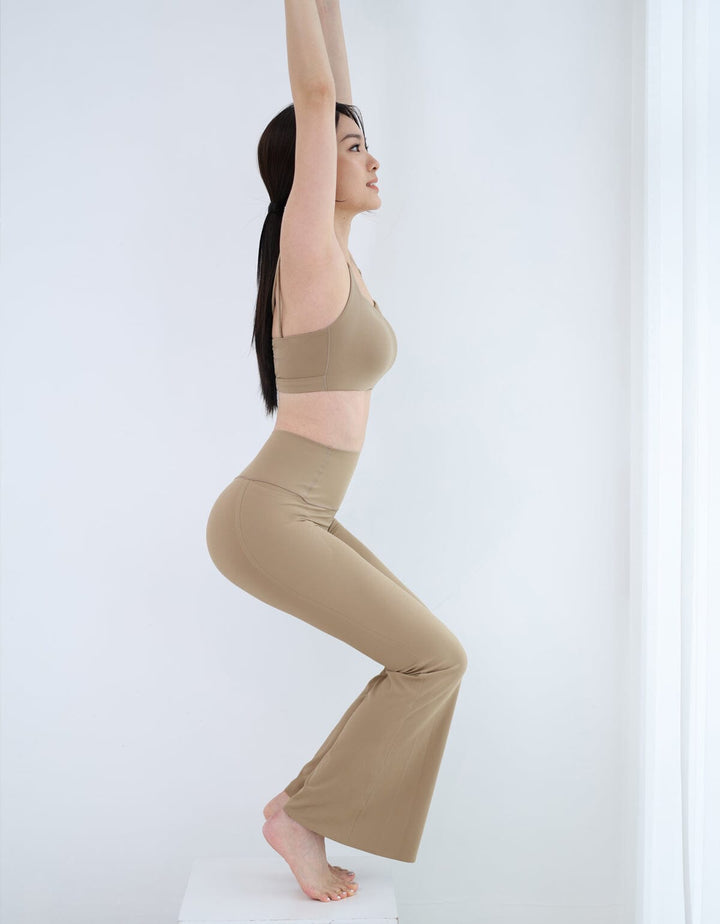 HOW-EFFORTLESS High Waist Kick Flare Full Length Leggings Leggings Her own words SPORTS 