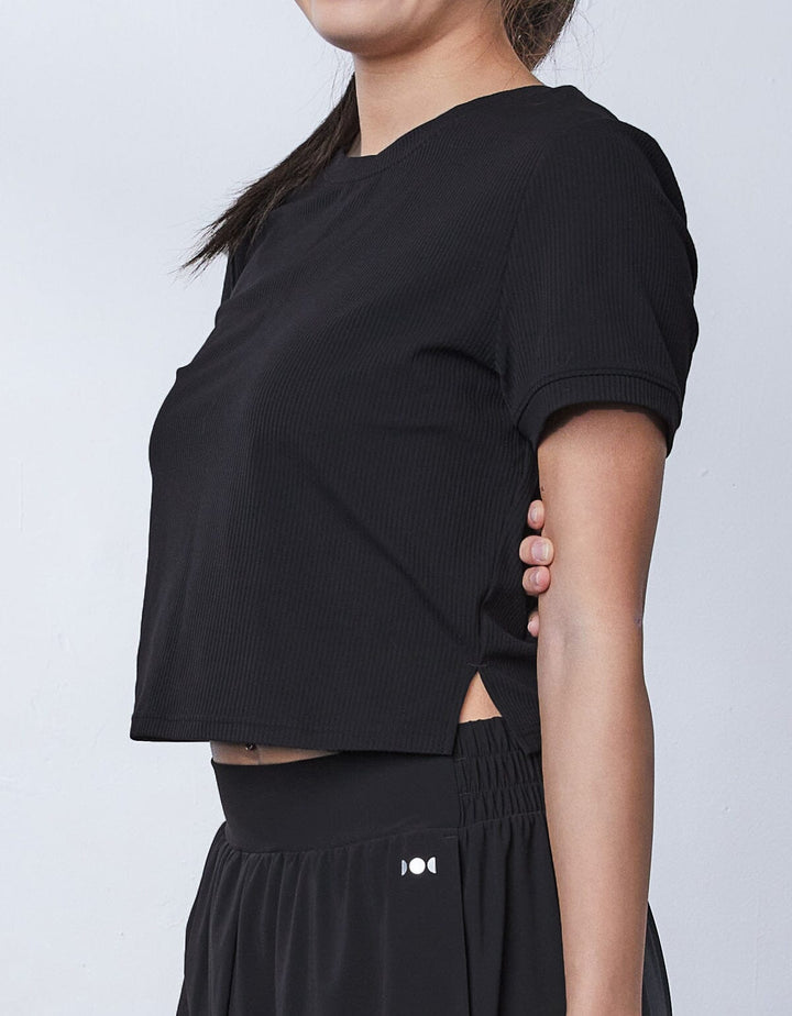 Ribbed UV Protection Short Sleeve Yoga Crop Top Crop Top Her own words SPORTS 