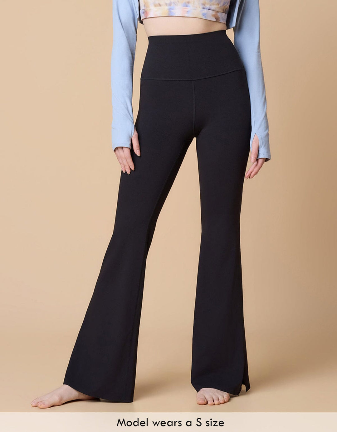 HOW-EFFORTLESS High Waist Kick Flare Full Length Leggings Flare Her own words SPORTS 