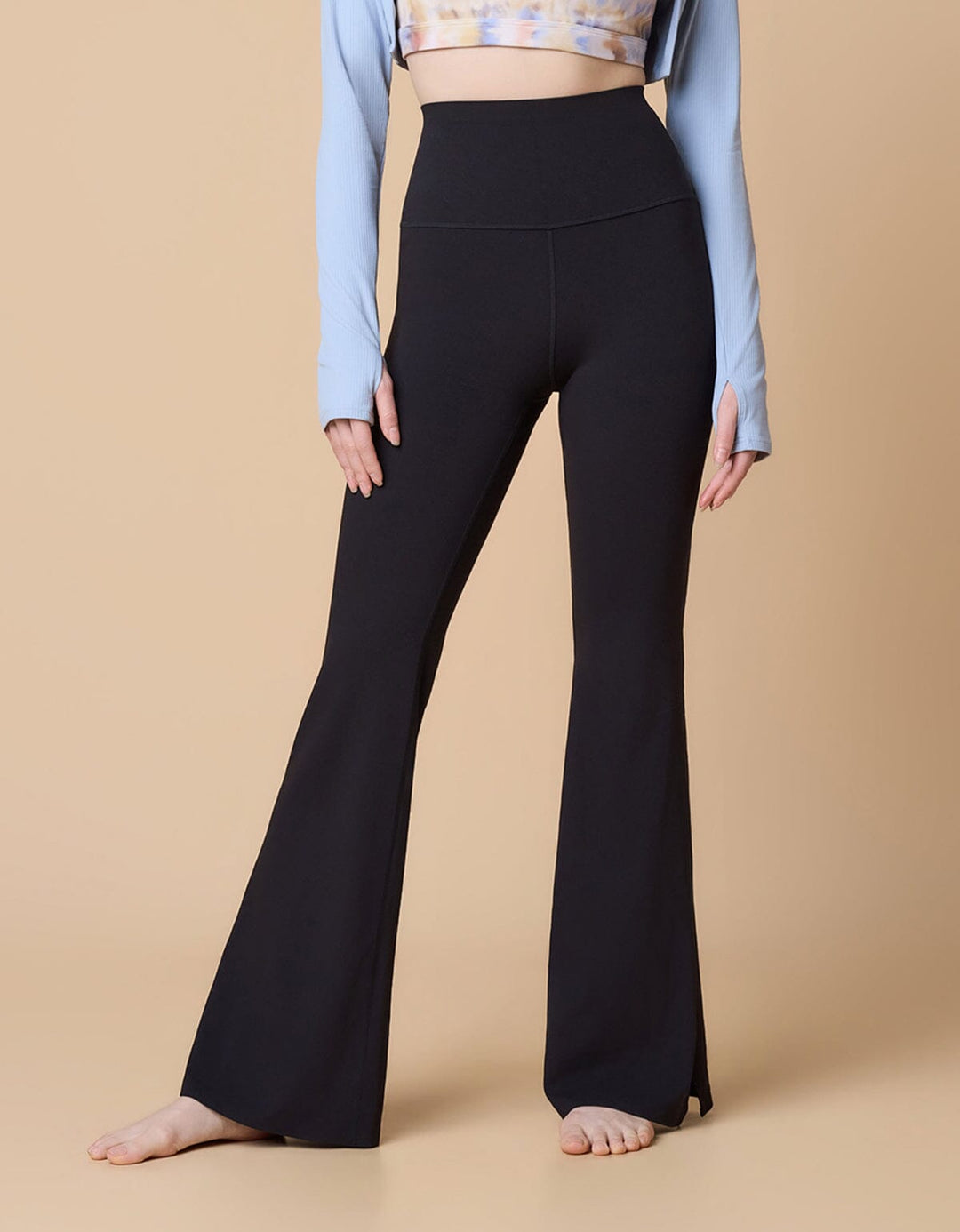 HOW-EFFORTLESS High Waist Kick Flare Full Length Leggings Flare Her own words SPORTS 