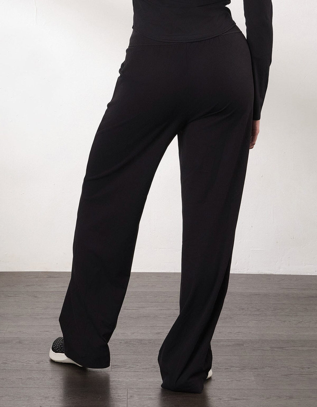 Ribbed UV Protection High Waist Straight Leg Full Length Pants Leggings Her own words SPORTS Black XS 
