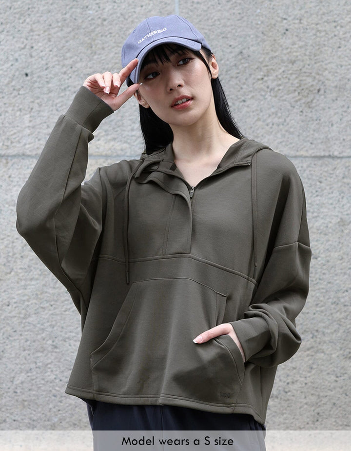 Long Sleeve Half Zip Hoodie Long Sleeve Her own words SPORTS 