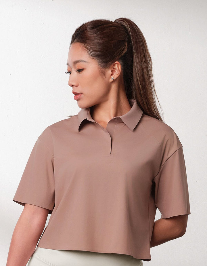 FLOAT UV Protection Short Sleeve Polo Crop Top Tops Her own words SPORTS 