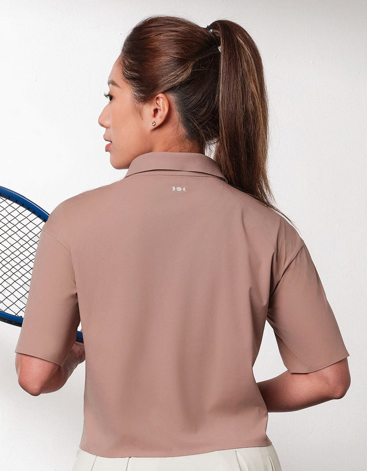 FLOAT UV Protection Short Sleeve Polo Crop Top Tops Her own words SPORTS Fawn S 