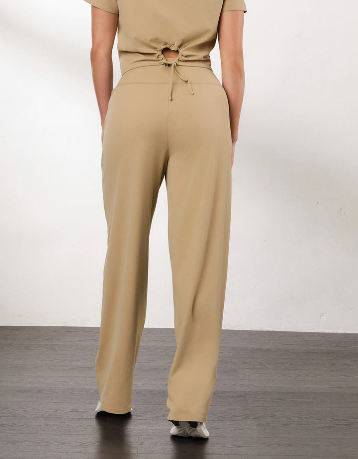 HOW-EFFORTLESS UV Protection High Waist Straight Leg Full Length Pants Pants Her own words SPORTS Incense S 
