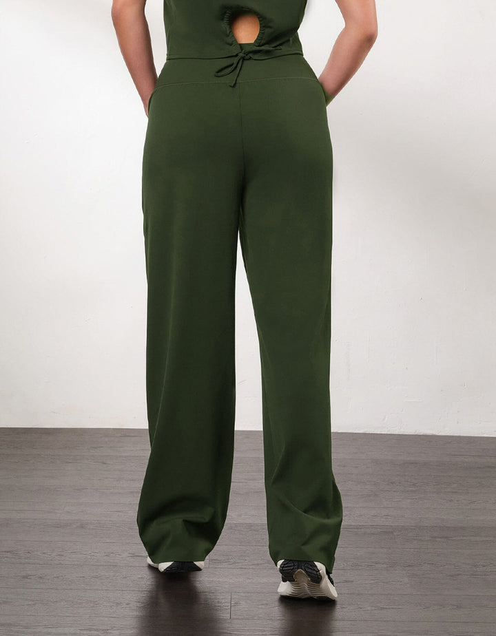 HOW-EFFORTLESS UV Protection High Waist Straight Leg Full Length Pants Pants Her own words SPORTS 