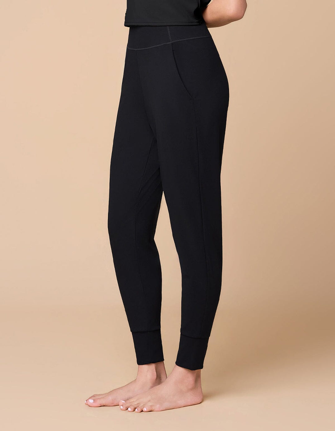 HOW-EFFORTLESS Lifestyle High-Waist UV Protection Full Length Jogger Leggings Her own words SPORTS Black S 