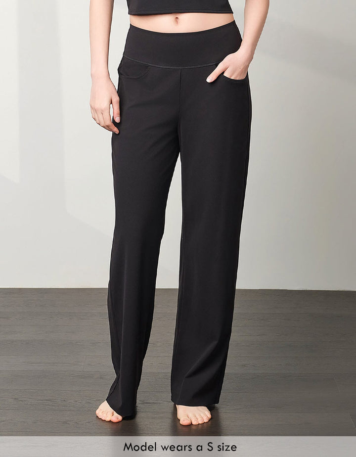 HOW-EFFORTLESS High Waist UV Protection Straight Leg Full Length Pants Wide Leg Her own words SPORTS 