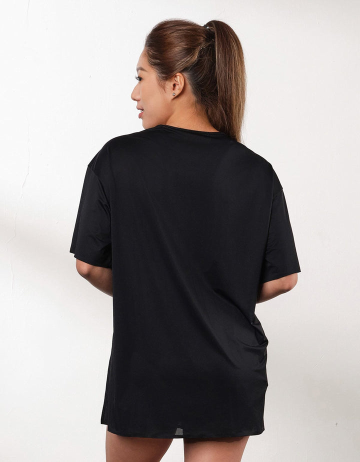 AQUA Quick Dry Mesh Short Sleeve Tee Tops Her own words SPORTS Black S 
