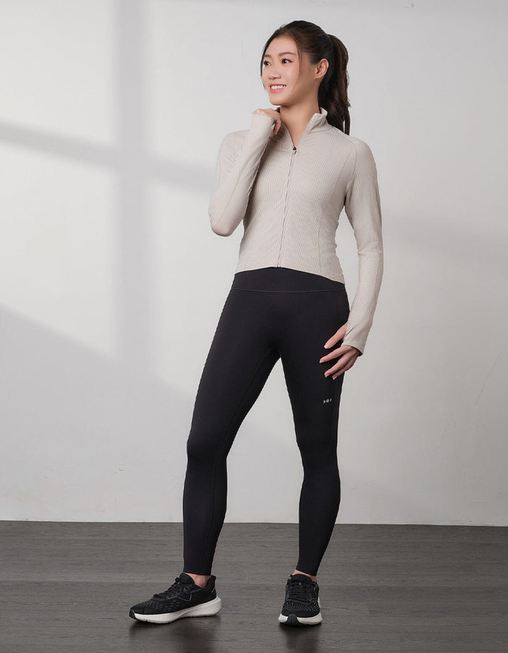 Seamless Knit Ribbed Slim Fit Cropped Jacket Jacket Her own words SPORTS 