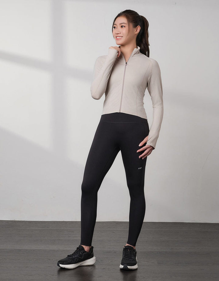 Seamless Knit Ribbed Slim Fit Cropped Jacket Jacket Her own words SPORTS 