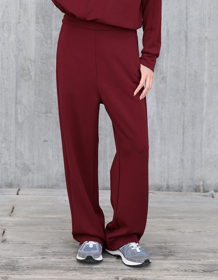 High Waist Straight Leg Full Length Pants Wide Leg Her own words SPORTS Biking Red S 