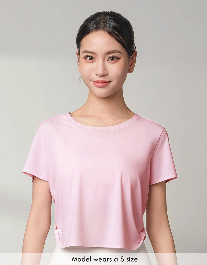 HOW-AIRY Slim-fit Ribbed Breathable Crop Short Sleeve Short Sleeve Her own words SPORTS 