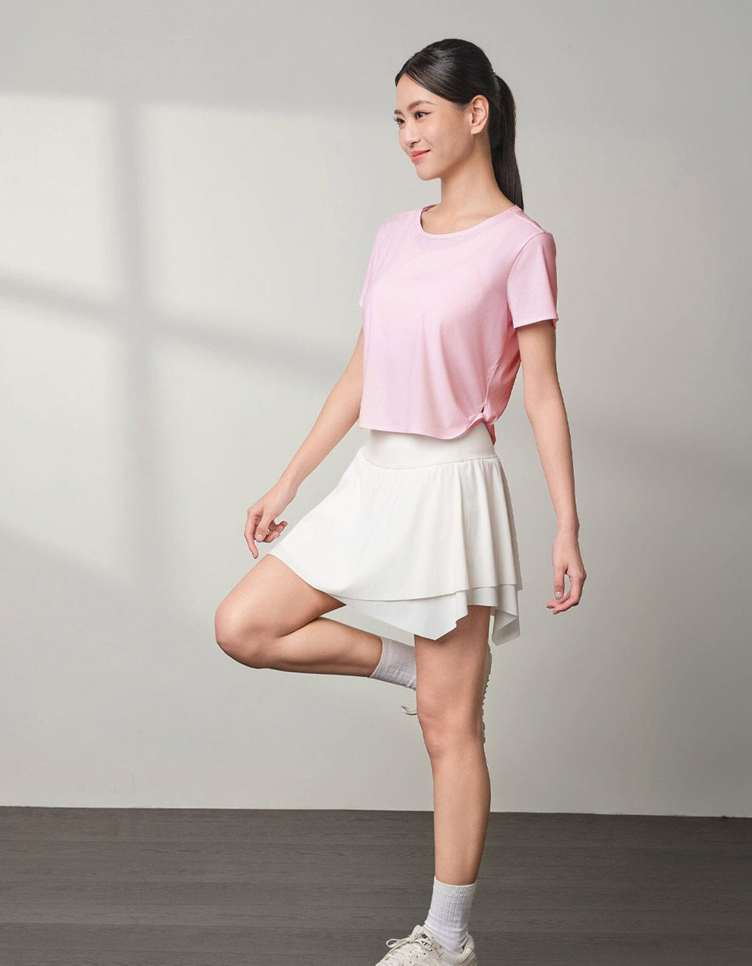 HOW-AIRY Slim-fit Ribbed Breathable Crop Short Sleeve Short Sleeve Her own words SPORTS 