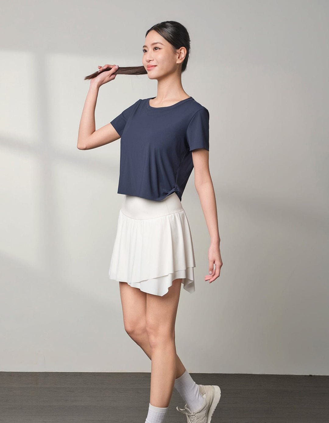 HOW-AIRY Slim-fit Ribbed Breathable Crop Short Sleeve Short Sleeve Her own words SPORTS 