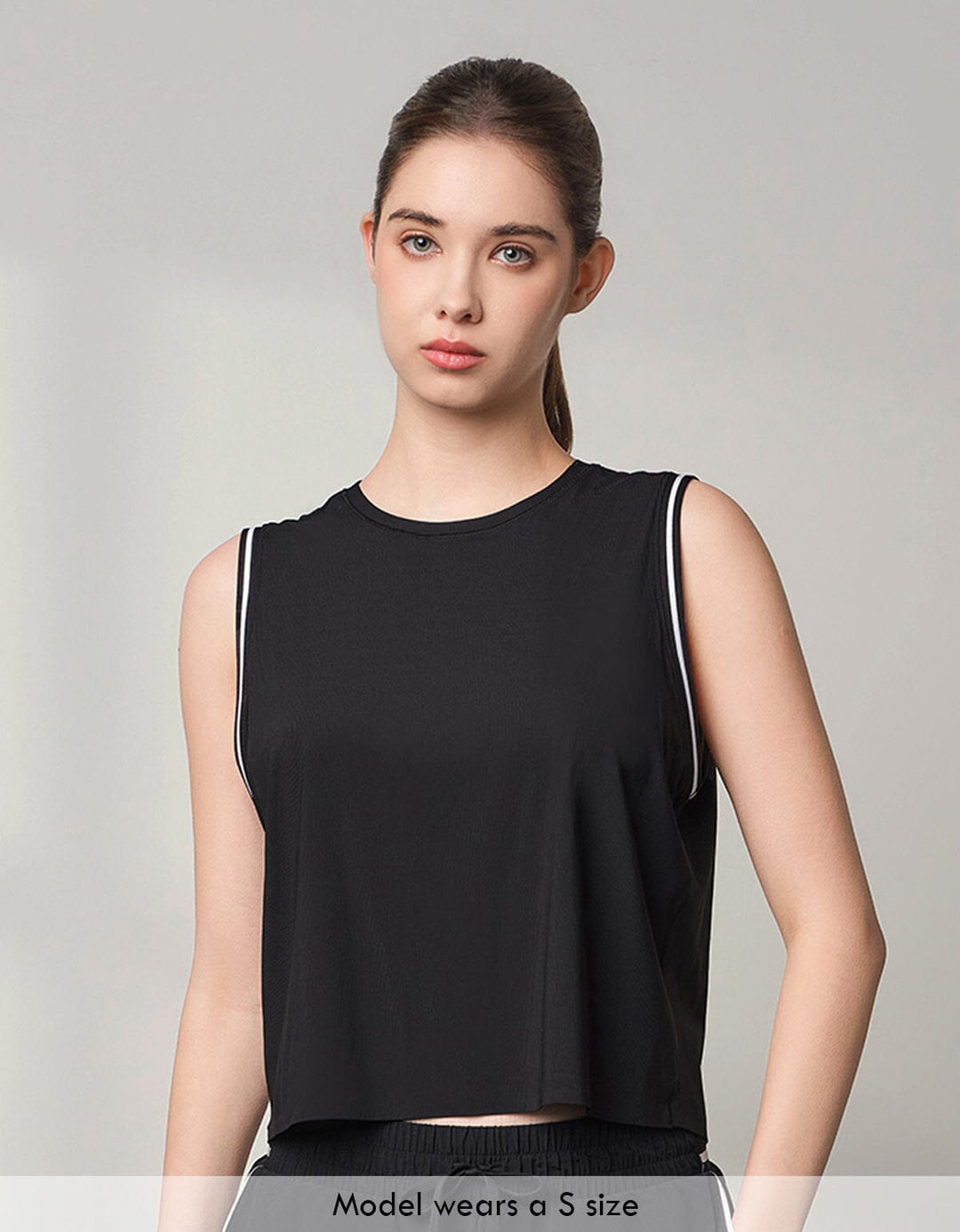 HOW-AIRY Ribbed Contrast Color Elastic Tank Top Tops Her own words SPORTS 