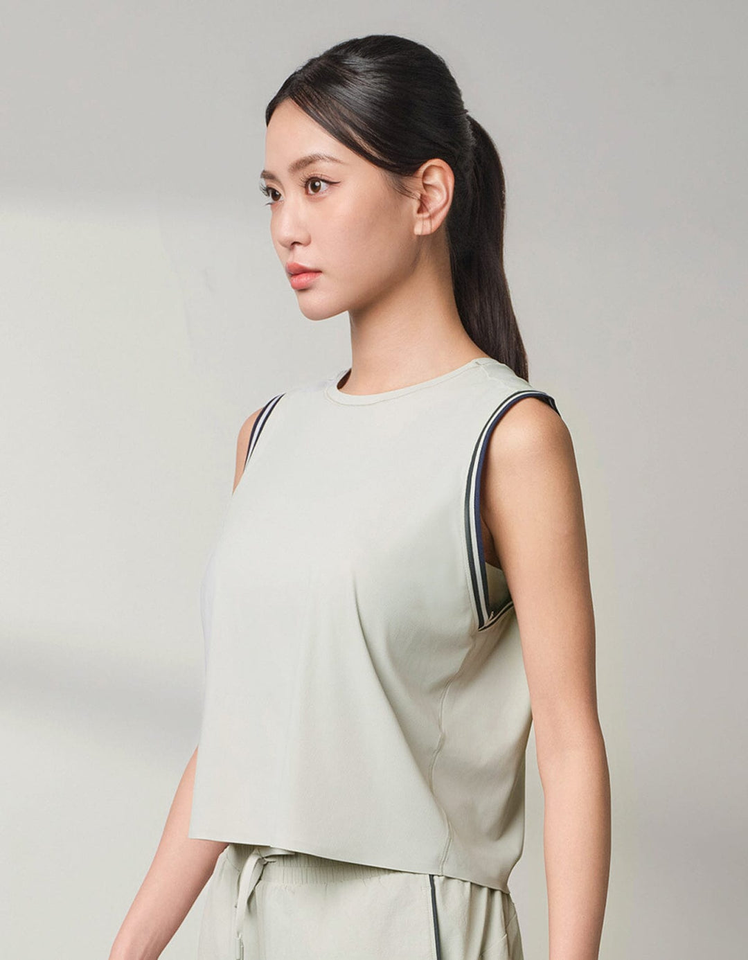 HOW-AIRY Ribbed Contrast Color Elastic Tank Top Tops Her own words SPORTS 