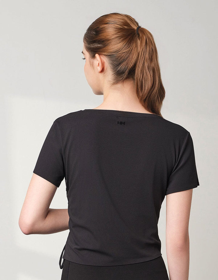 Skin Soft Side Tie Crop Short Sleeve Crop Top Her own words SPORTS 