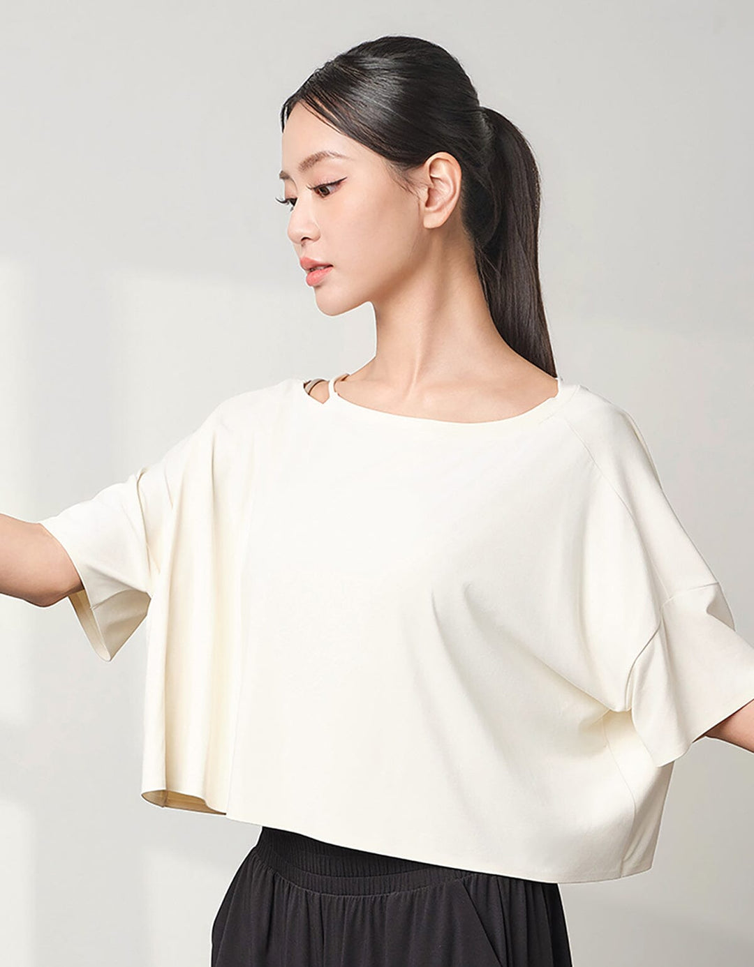 Skin Soft Oversized Crop Short Sleeve Crop Top Her own words SPORTS 