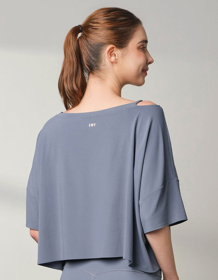 Skin Soft Oversized Crop Short Sleeve Crop Top Her own words SPORTS Folkstone Grey S 