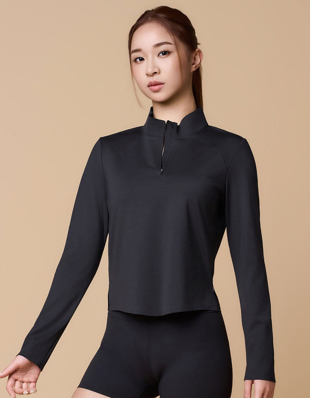 HOW-CONTROLLED Half Zip Long Sleeve Tops Her own words SPORTS 
