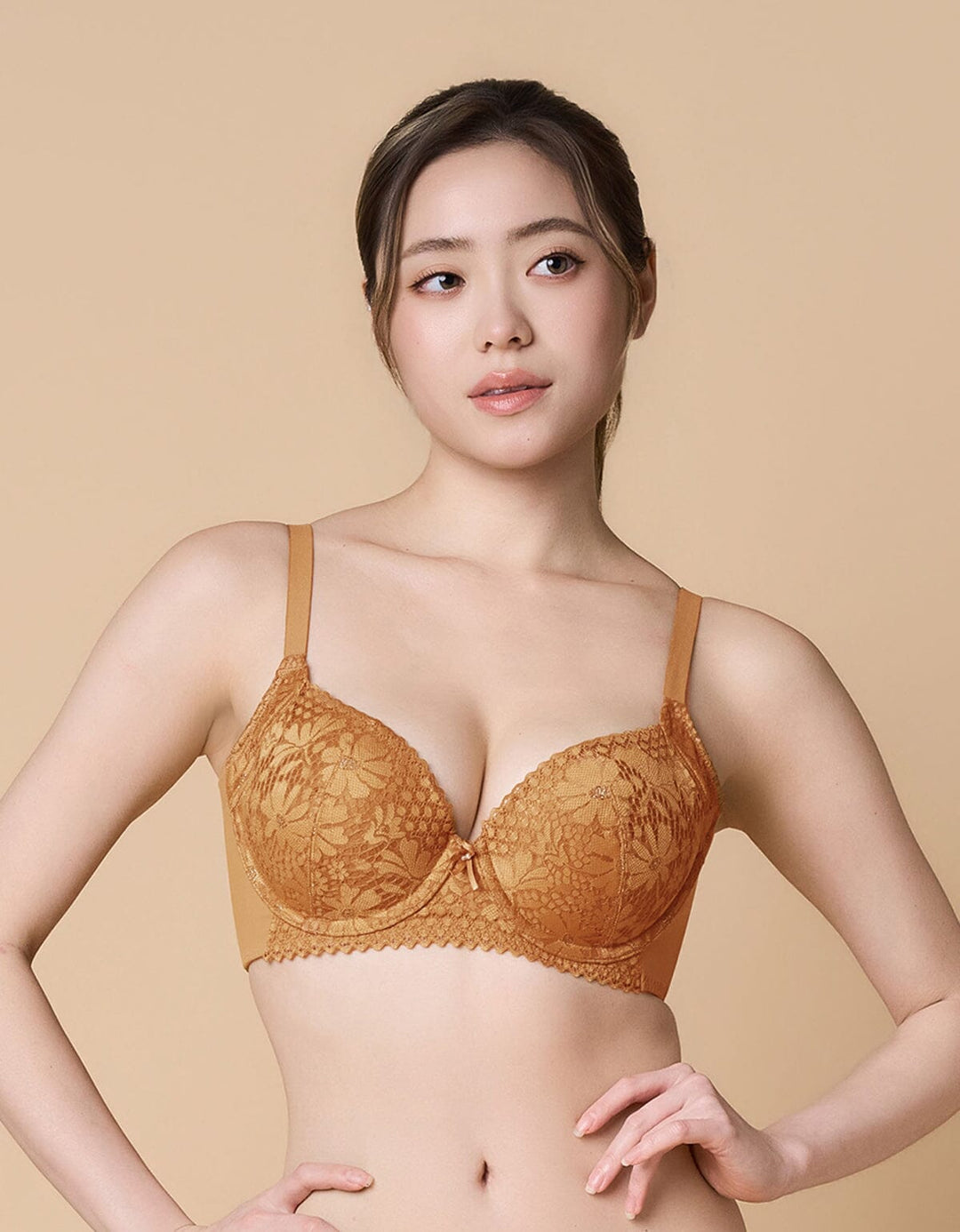 SMOOTH IT Soft Touch Push Up Lace Bra Bra Her own words Cashew 70B 