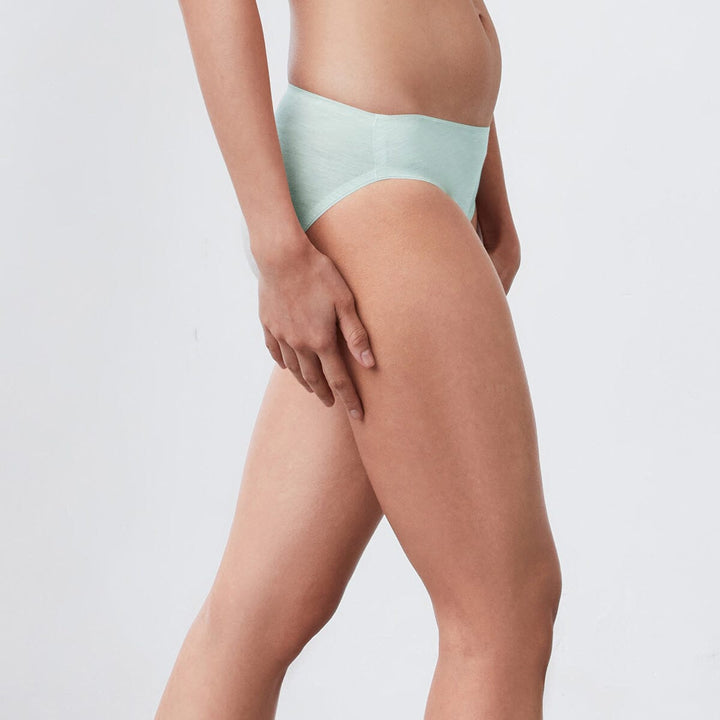 Organic Cotton Bikini Panty Panty Her own words Pale Blue Melange S 