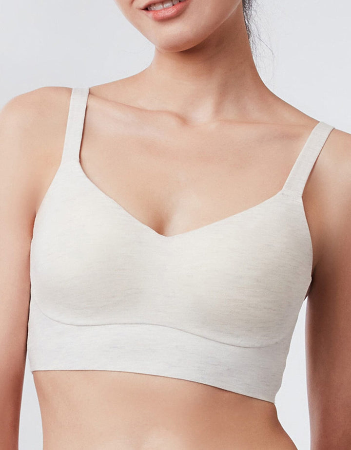 ORGANIC COTTON REmarshmallowPad™ Sleeping Bra Bra Her own words Oatmeal Melange XS+ (70C-E) 