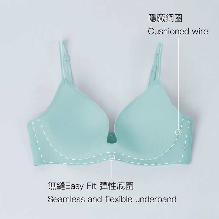 Airy REextraSkin™ & REsiltech™ Wing Cooling Medium Push Up Bra Bra Her Own Words Gray Mist 70B 