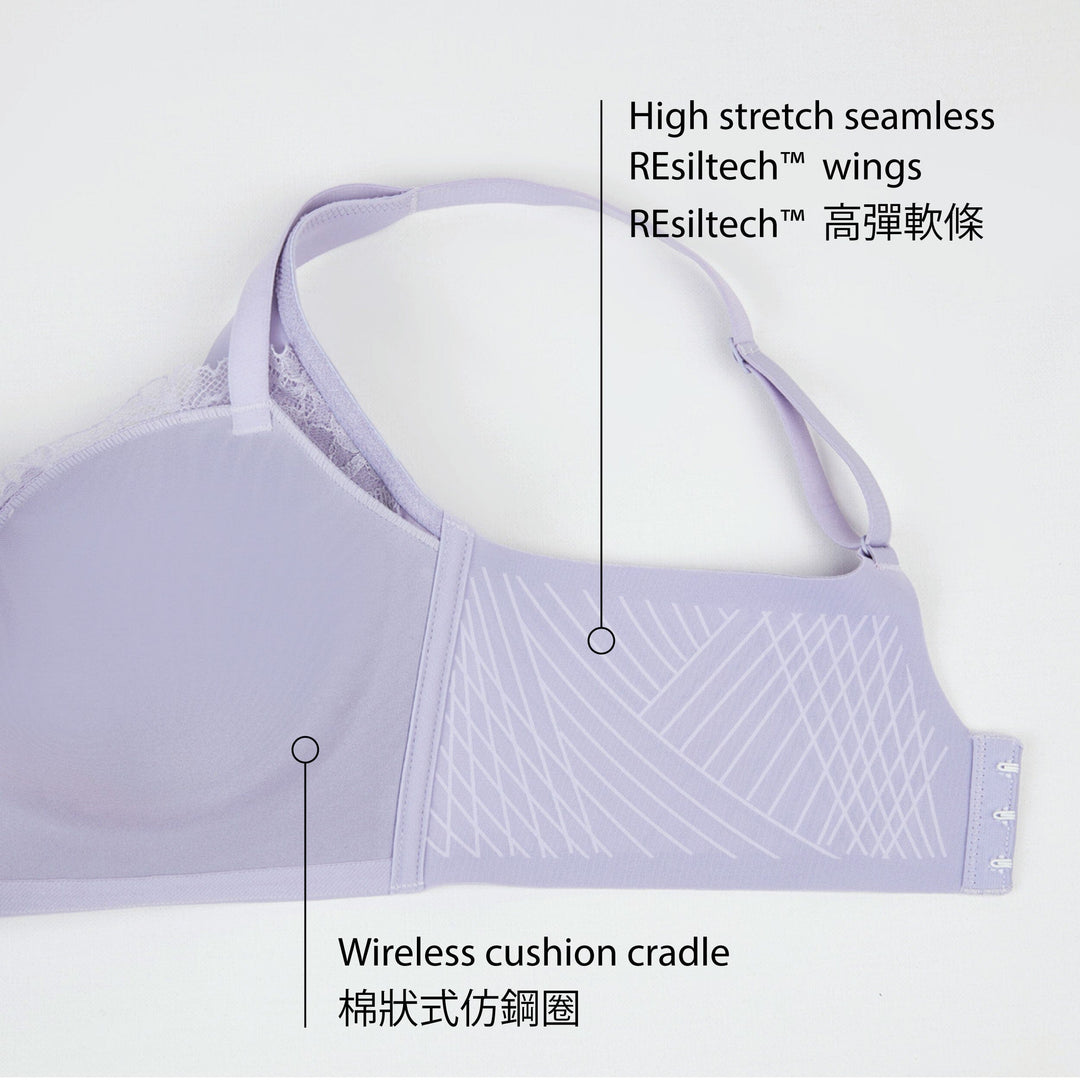 Solution Mega W-Shape Support REsiltech??? Wing Non Wired Lace Bra Bra Her Own Words 