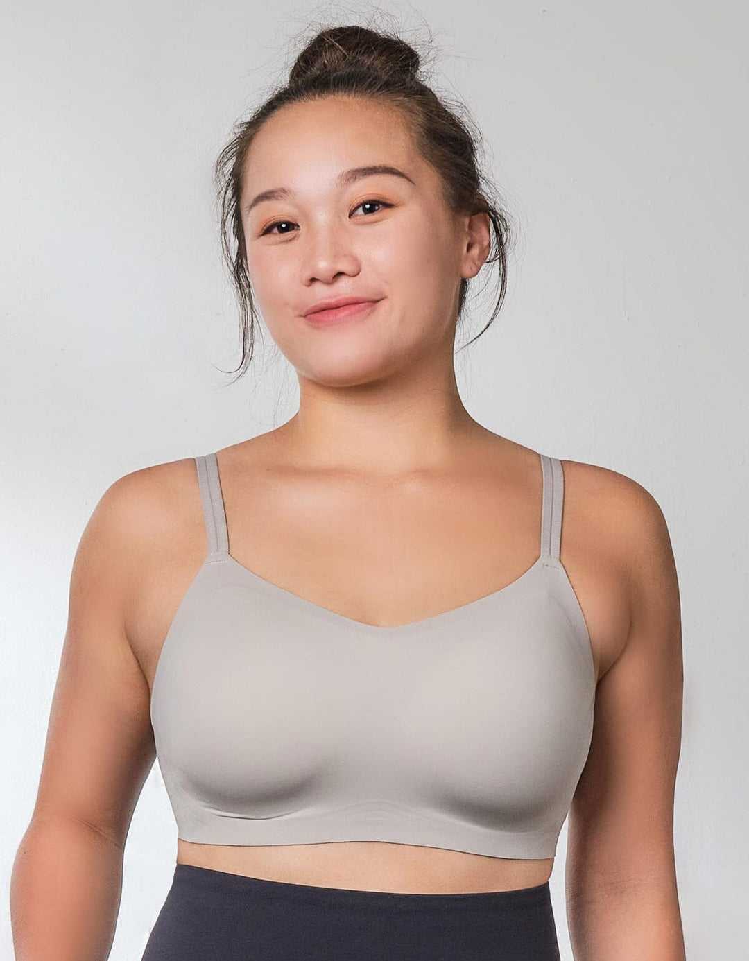 AIRY REextraSkin™ REsiltech™ Wing Light Push Up Adjustable Bralette Bra Her own words Agate Gray XS (70A-B) 