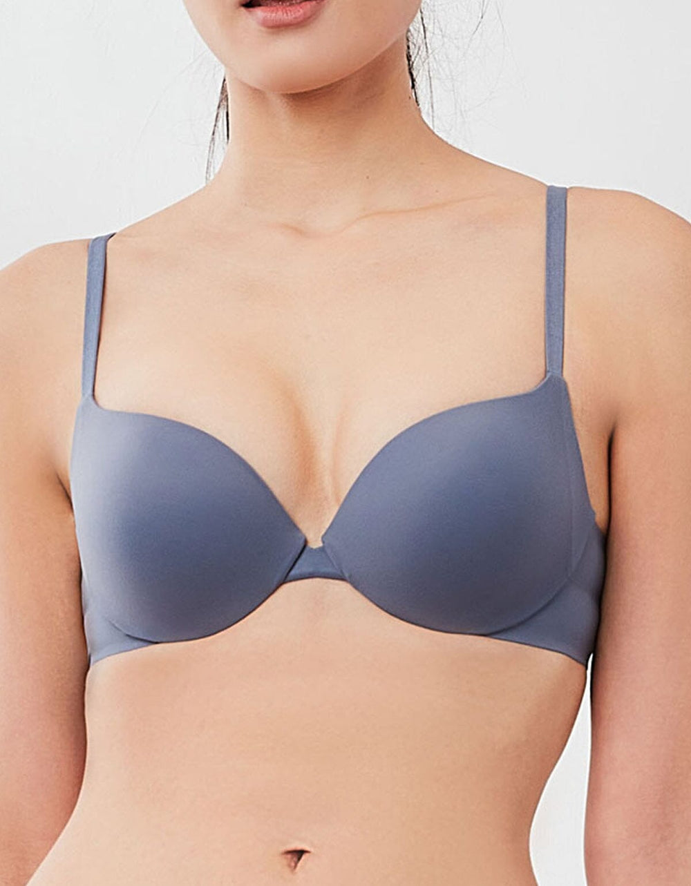 A model is wearing a blue SIGNATURE Flexi Wire Push Up Bra from Her own words 