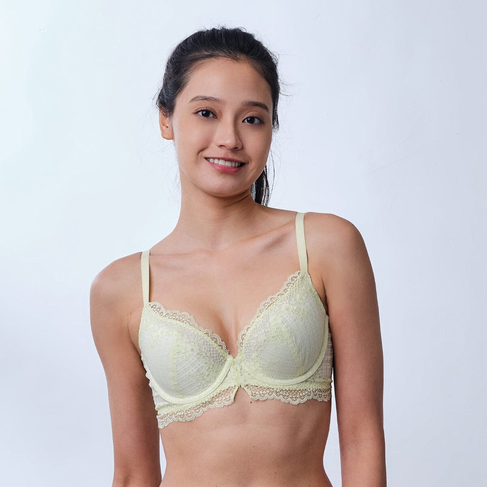 Airy Spacer Cooling Lightly Lined Lace Bra Bra Her Own Words White Jade 70B 