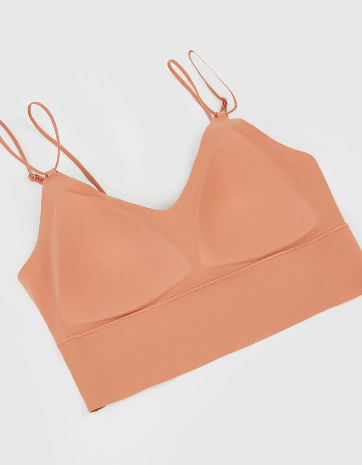 INVISIBLE REextraSkin??? Longline Triangle Bra Top Bra Her own words Camel XS 