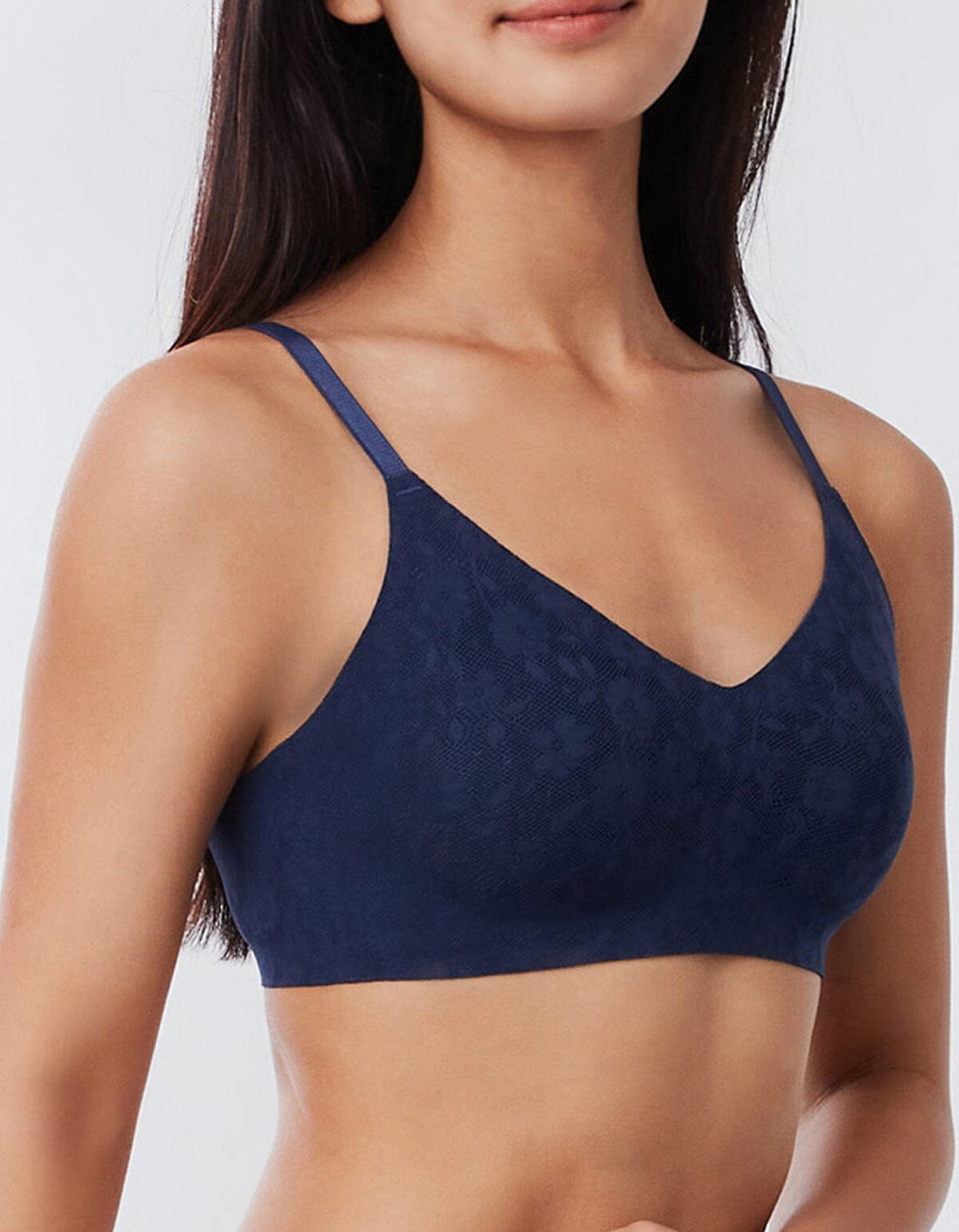INVISIBLE Lightmesh REextraSkin™ W-Shape support Bralette Bra Her own words New Peacoat XS (70A-B) 
