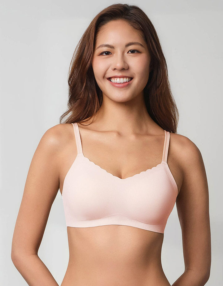 AIRY Ribbed AirFlow 4-in-1 Patented Breathable Light Push Up Non Wired Bra Bra Her own words 