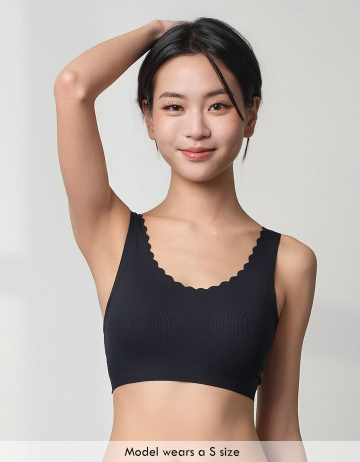 AIRY Ribbed AirFlow 4-in-1 Patented Breathable Light Push Up Bra Top Bra Her own words 