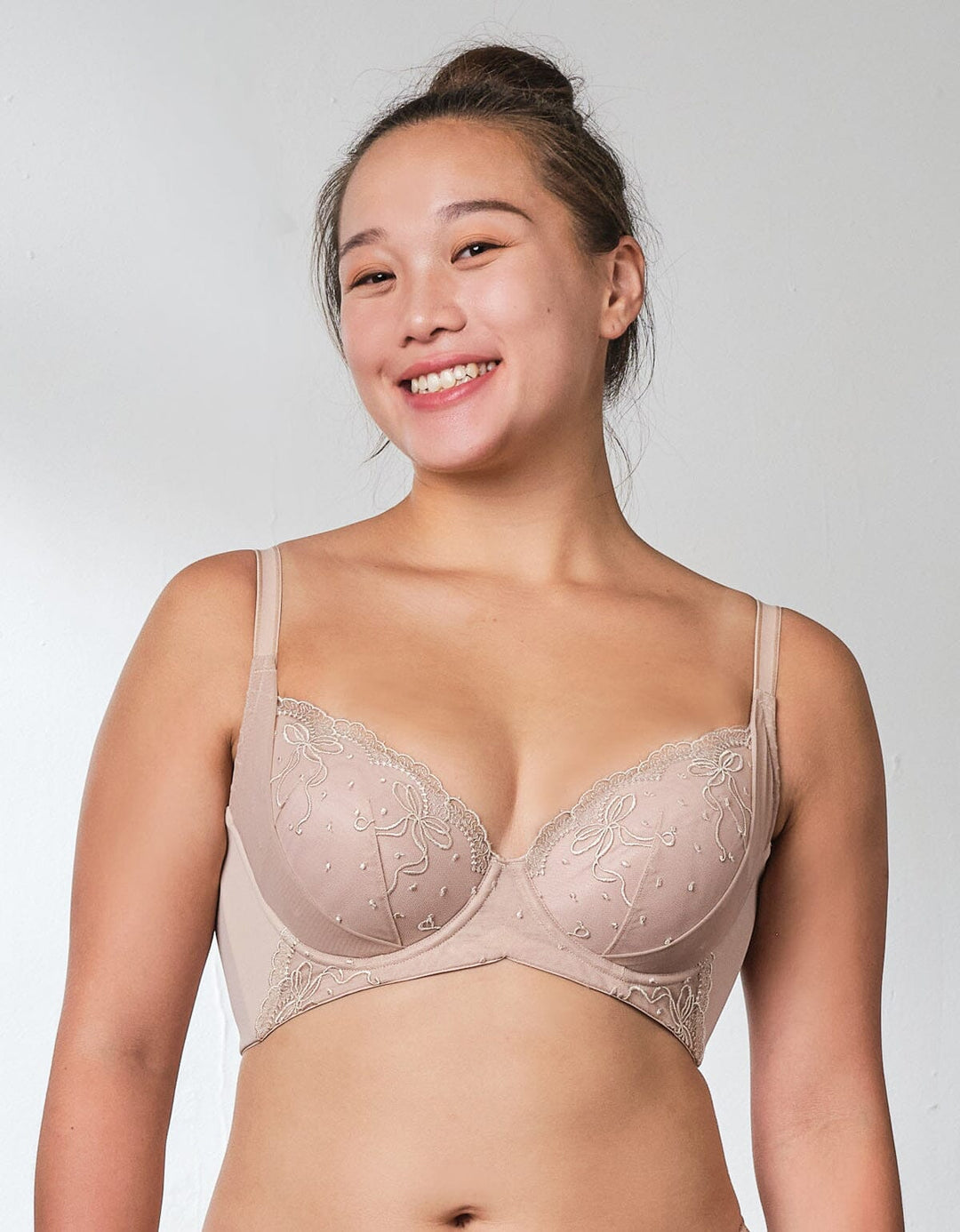 SMOOTH IT High Wing Lightly Lined Lace Bra Bra Her own words Pumice Stone 70B 