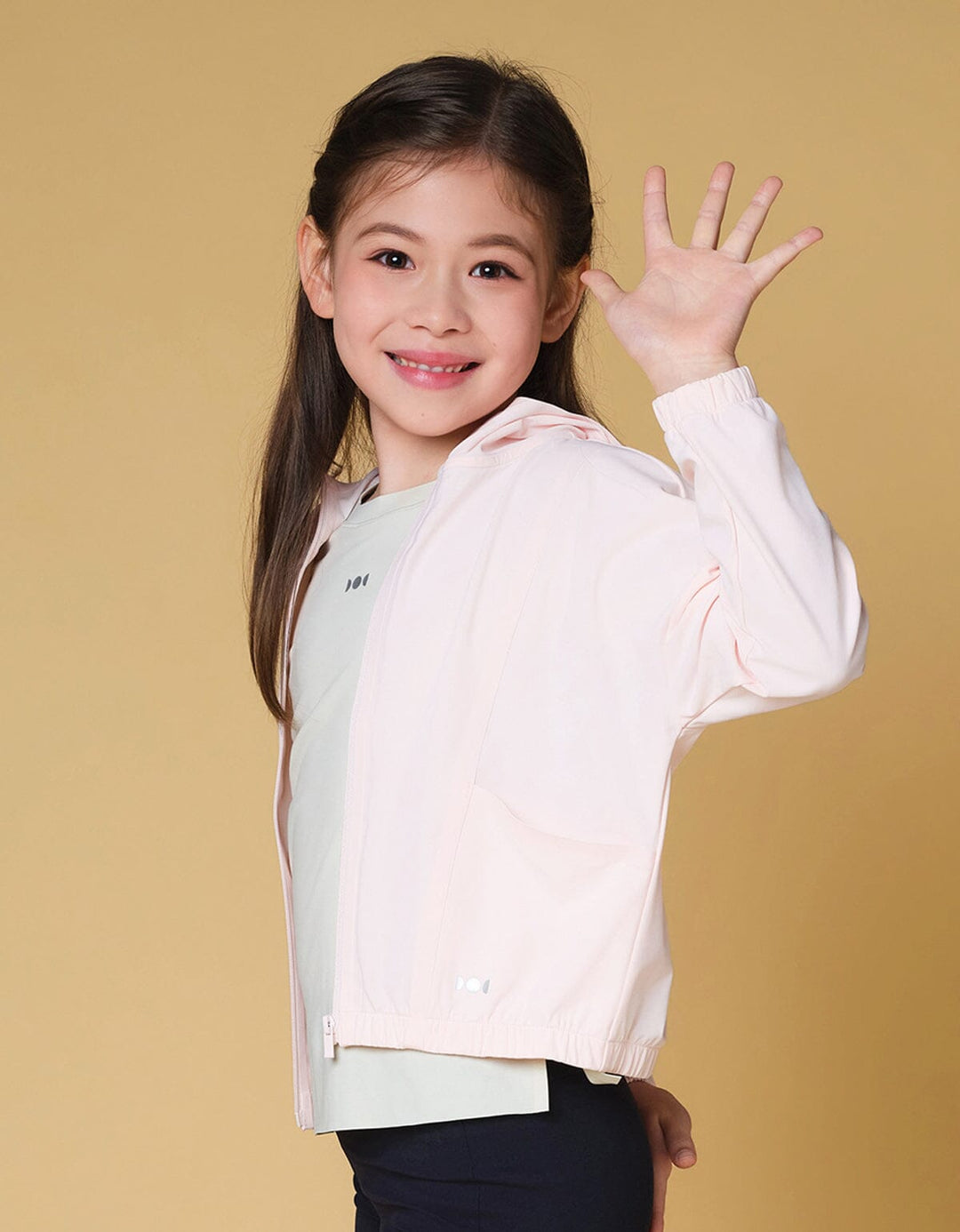 Kids HOW-STAYDRY UV Protection Cool Touch Quick Dry Running Jacket Jacket Her own words SPORTS Crystal Pink 110 