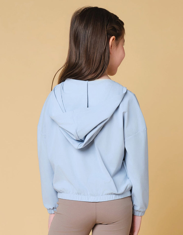 Kids HOW-STAYDRY UV Protection Cool Touch Quick Dry Running Jacket Jacket Her own words SPORTS Blue Fog 110 
