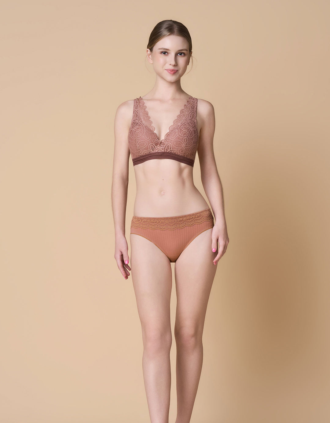 STYLIST Plunge Non Wired Lace Bra