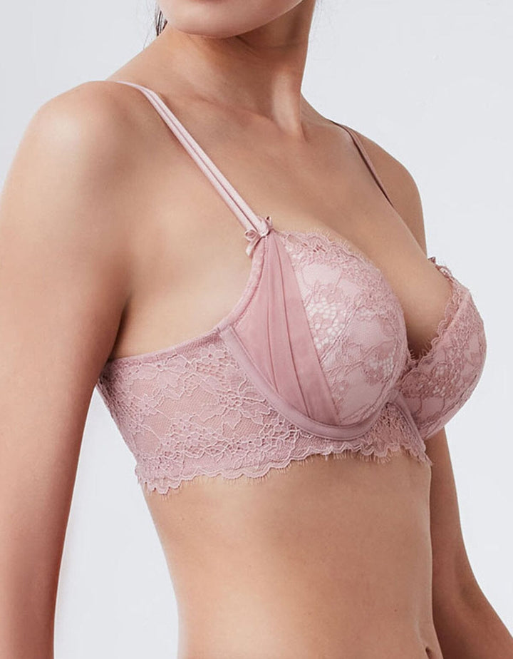 STYLIST Plunge Push Up Lace Bra Bra Her own words Deauville Mauve 70A 