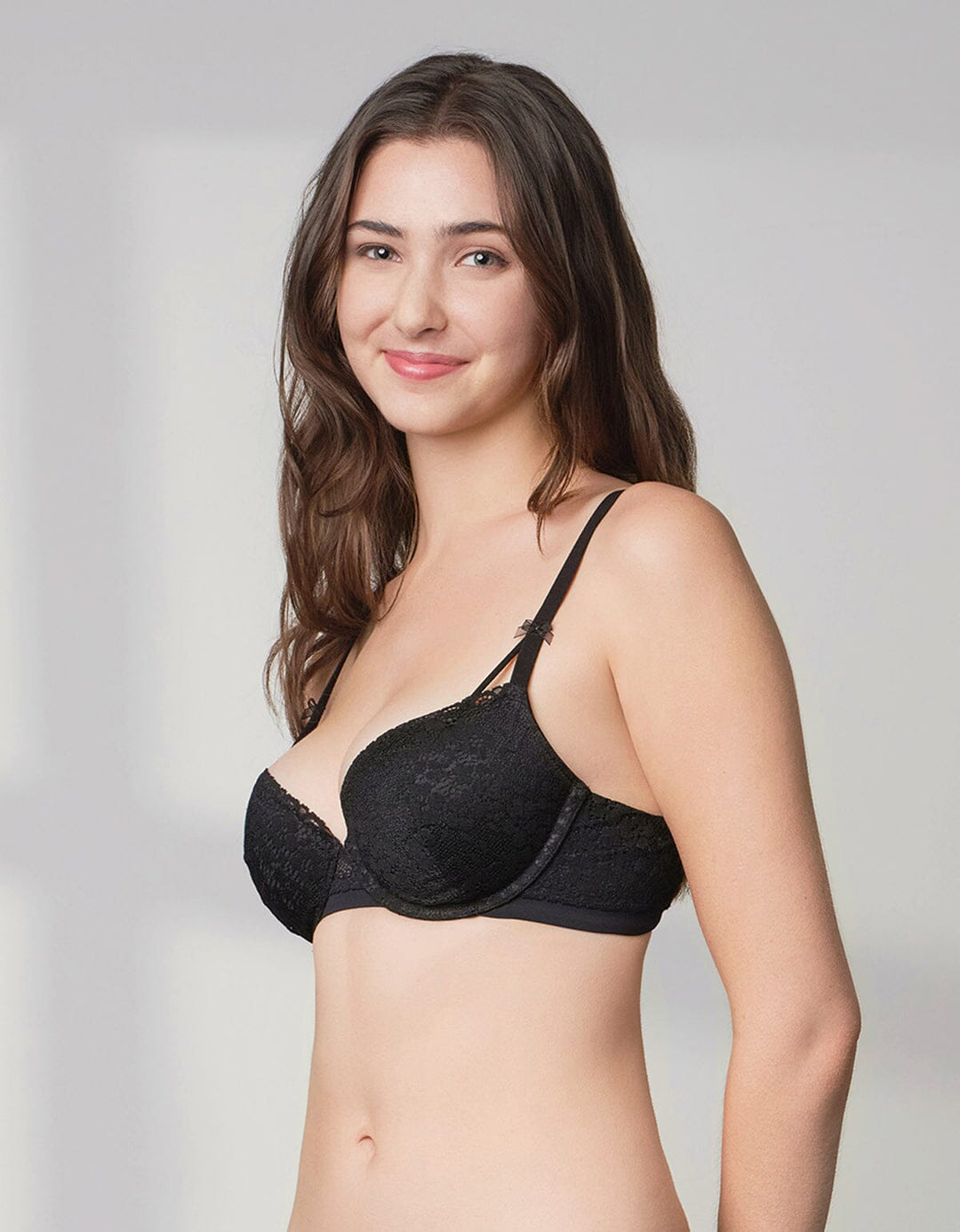 STYLIST Soft Touch Balconette Light Push Up Lace Bra Bra Her own words Black 70B 